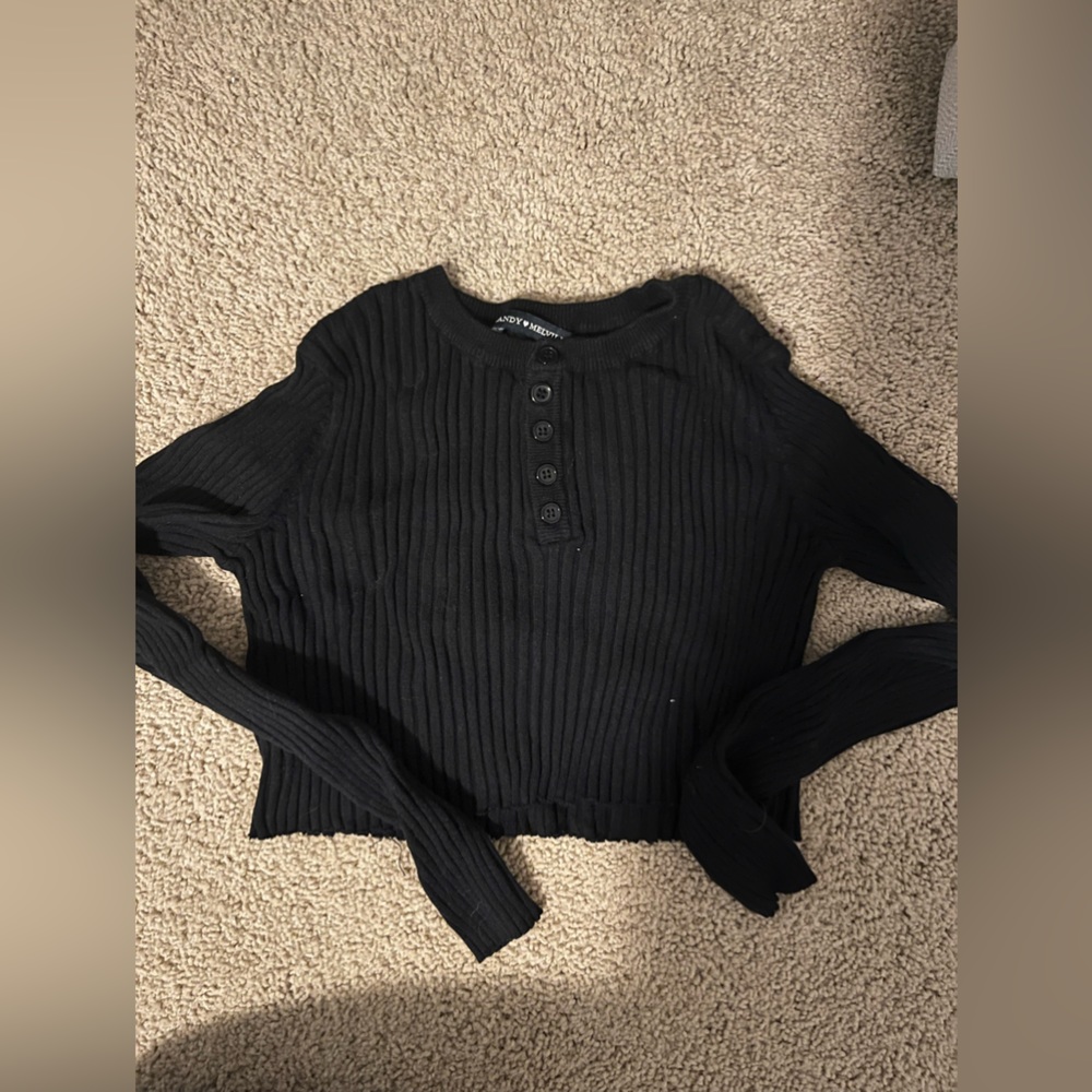 black brandy long sleeve top